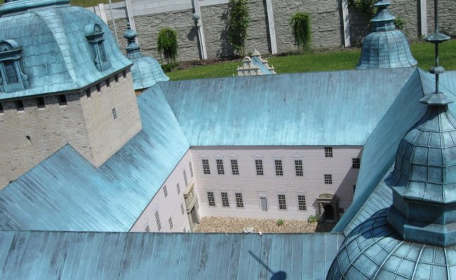 dokładna makieta  Zameku Kalmar  widok od strony dziedzińca